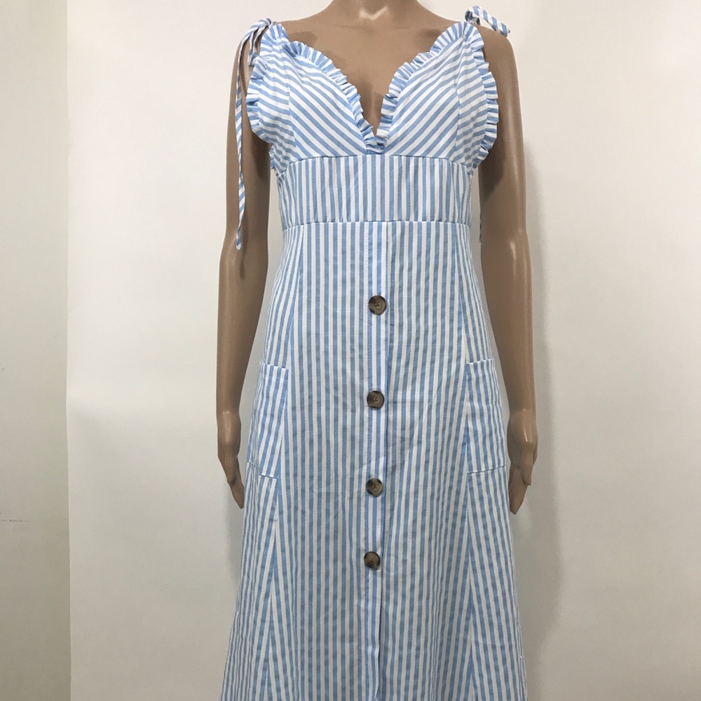 Pinstriped Sun Dress
